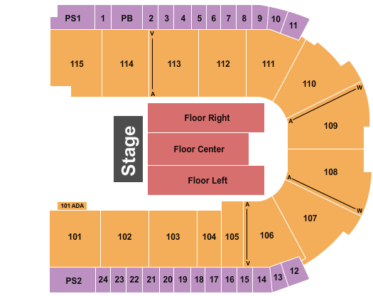 Grossinger Motors Arena Seating Chart: Half House 3