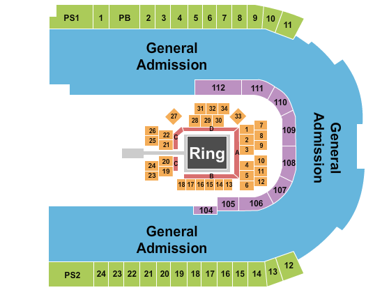 Grossinger Motors Arena Seating Chart: MMA