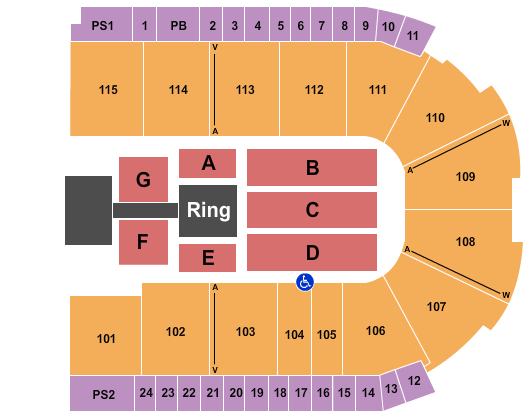 Grossinger Motors Arena Seating Chart: WWE