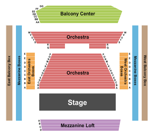 Groton Hill Music Center Seating Chart: Endstage 2