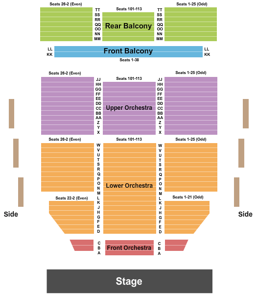 Luhrs Performing Arts Center Seating Chart: Endstage 2