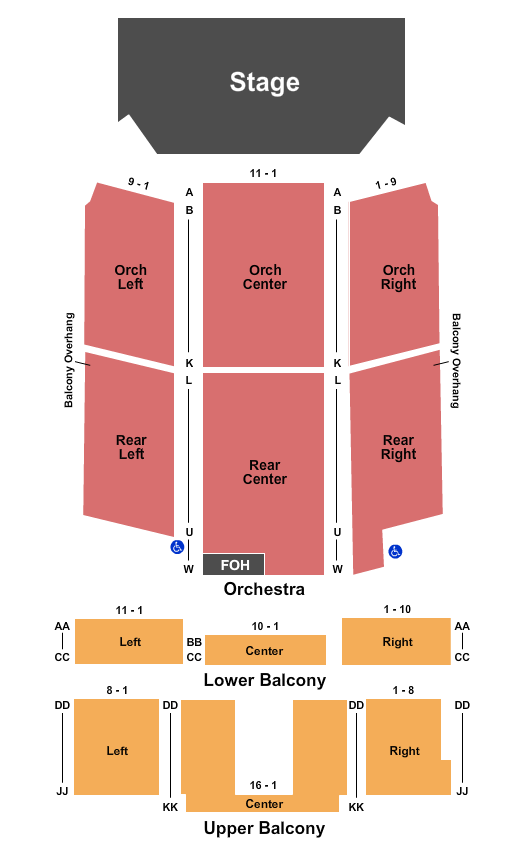 Gryphon Theatre Seating Chart: Endstage