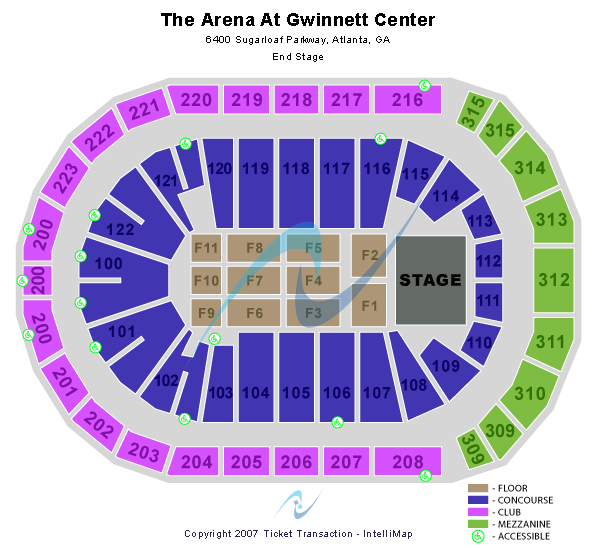 The Arena At Gwinnett Center Seating Chart