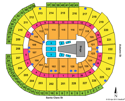 HP Pavilion Seating Chart