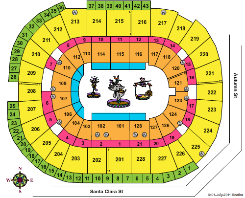 HP Pavilion Seating Chart