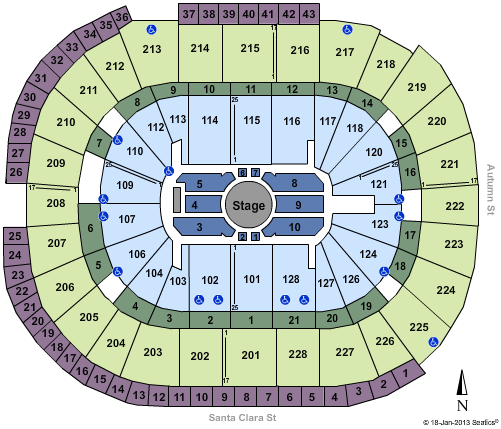 HP Pavilion Seating Chart