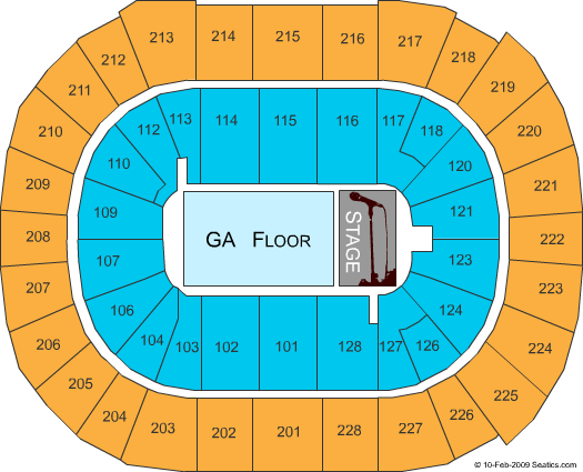 HP Pavilion Seating Chart