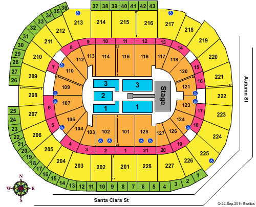 HP Pavilion Seating Chart