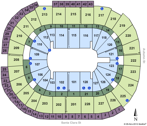 HP Pavilion Seating Chart
