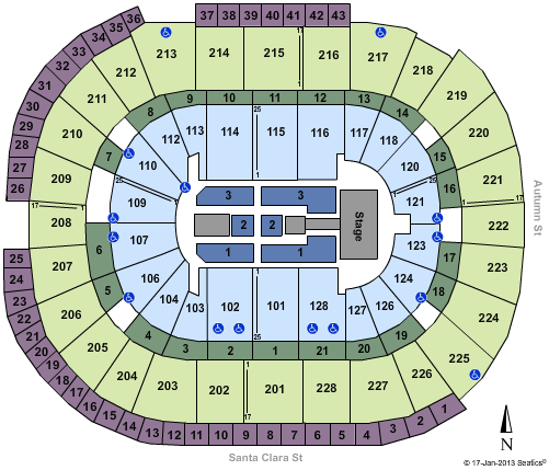 HP Pavilion Seating Chart