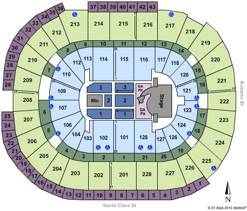 HP Pavilion Seating Chart