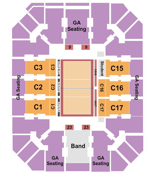 Haas Pavilion Seating Chart: Volleyball