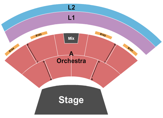 Ham Amphitheatre at Gogue Performing Arts Center Seating Chart: Endstage