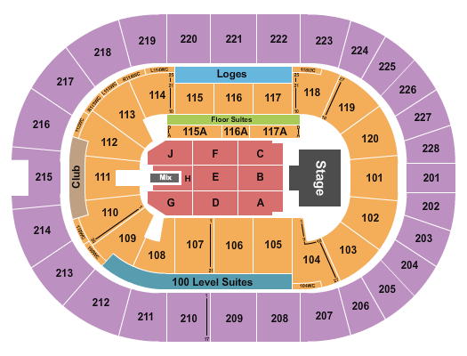 TD Coliseum Seating Chart: Endstage Reserved