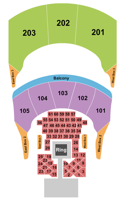 Hammerstein Ballroom Seating Chart: Boxing Tables