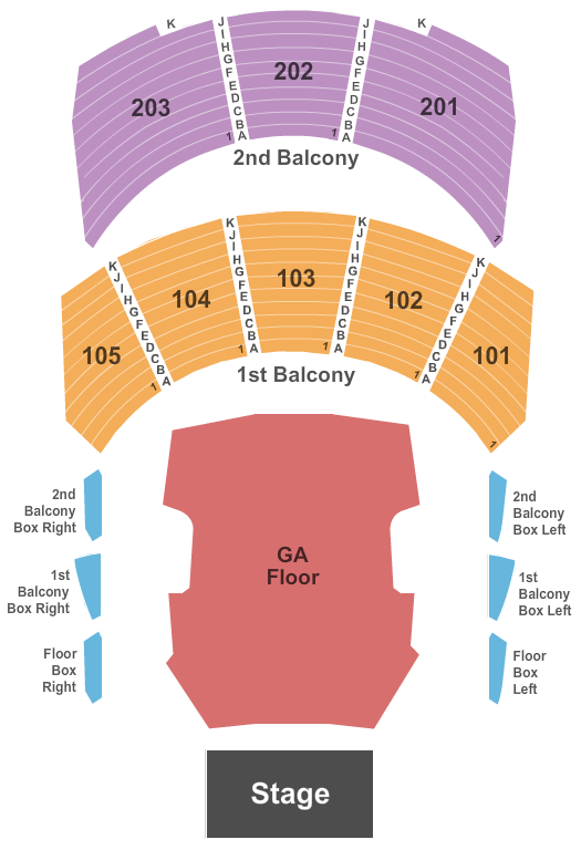Hammerstein Ballroom Seating Chart: Endstage GA Floor 2