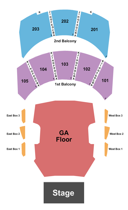 Hammerstein Ballroom Seating Chart: Endstage GA Floor