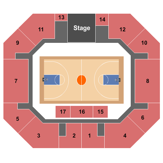 Hammond Middleton Memorial Center Seating Chart: Basketball