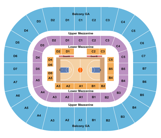 Hampton University Convocation Center Seating Chart: Basketball 2