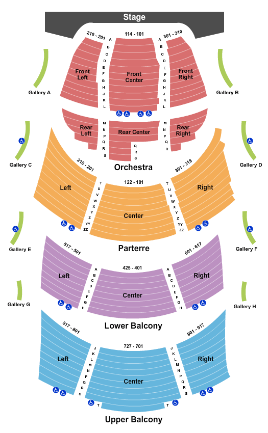 Hancher Auditorium Seating Chart: End Stage