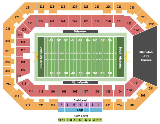 Hancock Whitney Stadium Seating Chart: 68 Ventures Bowl