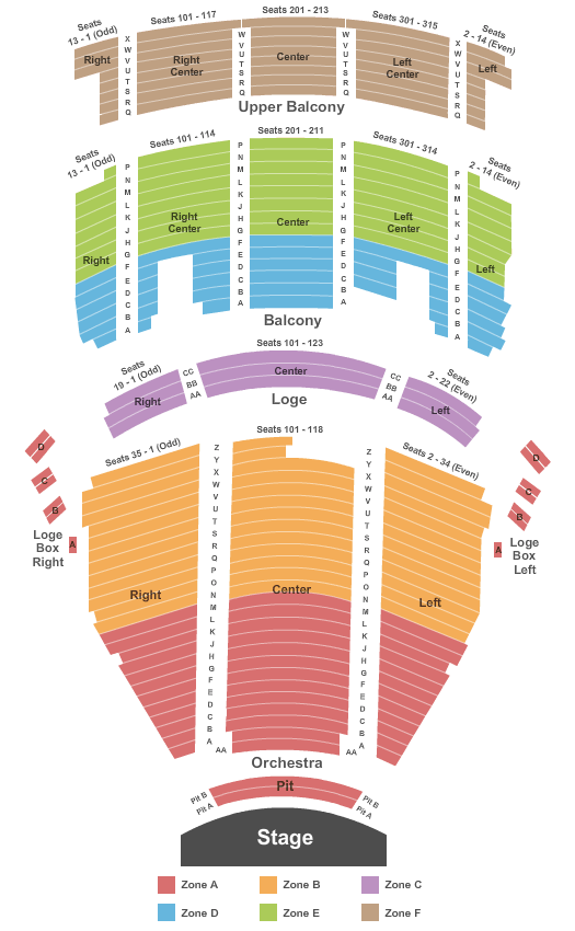 The Hanover Theatre for the Performing Arts Seating Chart