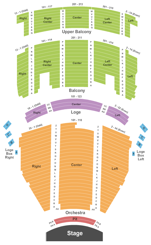 The Hanover Theatre for the Performing Arts Seating Chart: End Stage