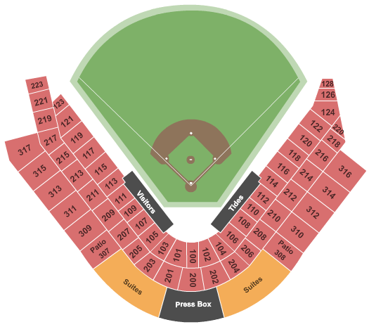 Harbor Park Seating Chart: Baseball