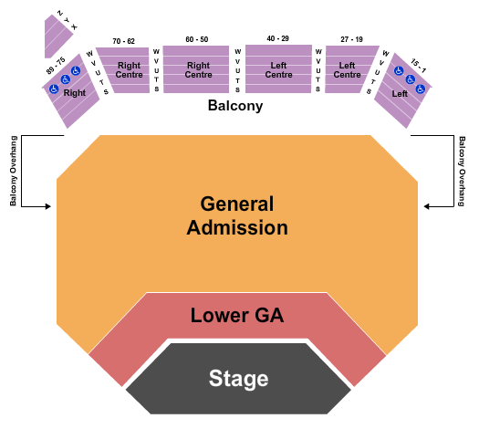 Great Canadian Casino Vancouver Seating Chart: Endstage w/ GA & Lower GA