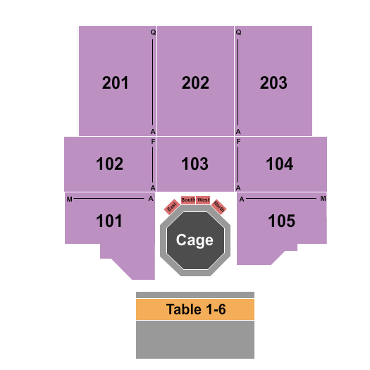 Hard Rock Hotel & Casino Bristol Seating Chart: MMA