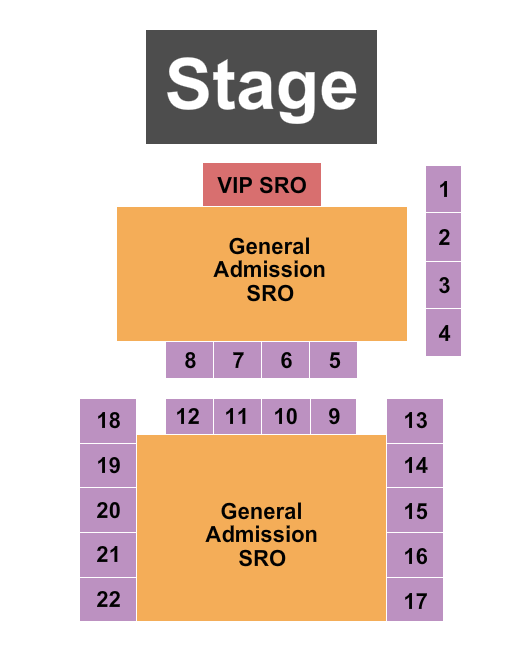Seminole Hard Rock Tampa Event Center Seating Chart: End Stage VIP