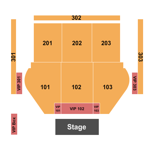 Hard Rock Live - Sacramento Seating Chart: End Stage VIP