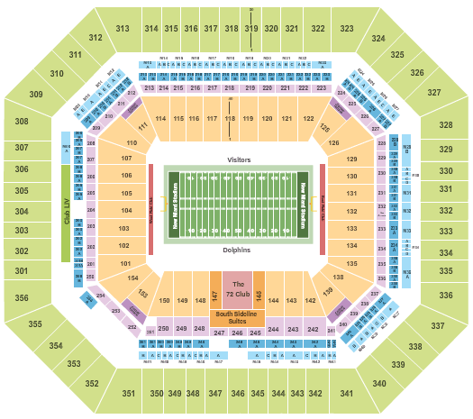 Miami Dolphins Stadium Virtual Seating Chart