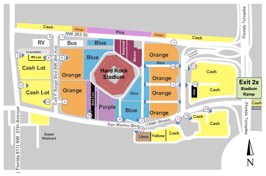 Hard Rock Stadium Parking Chart