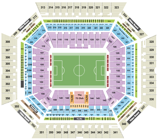 Hard Rock Stadium Seating Chart: Soccer - Rows
