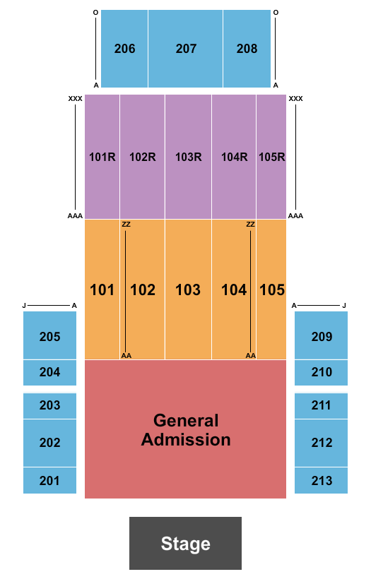 Rio Vista Outdoor Amphitheater at Harrah's Laughlin Seating Chart: Endstage GA Pit 2