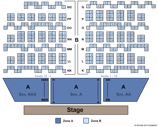 Harrah's Showroom Seating Chart