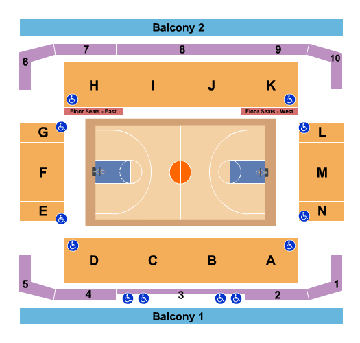 Hart Recreation Center Seating Chart: Basketball