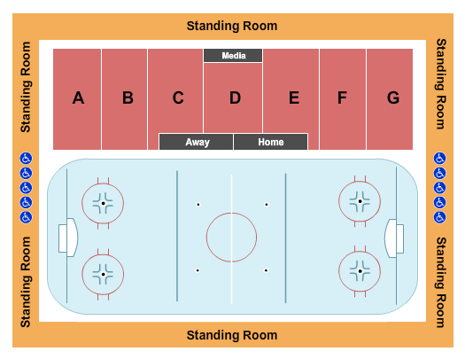 Hart Recreation Center Seating Chart: Hockey