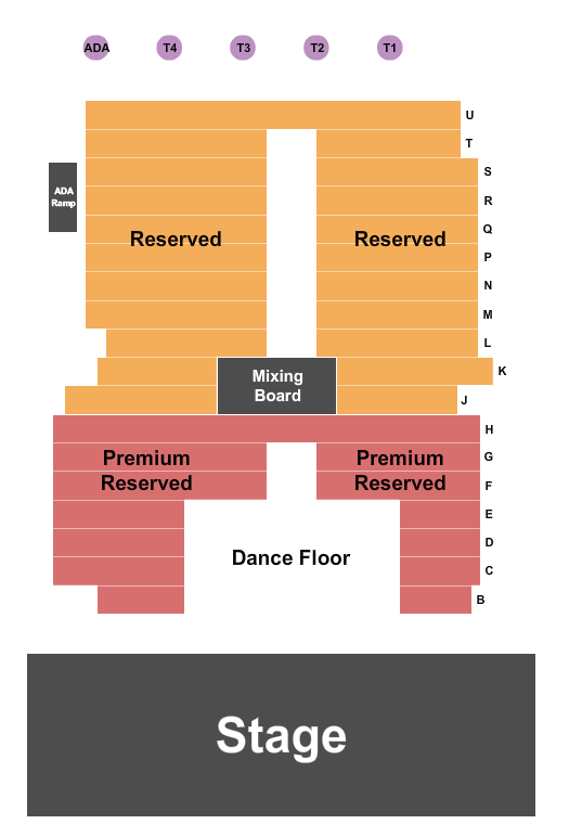 Harvester Performance Center Seating Chart: Endstage with Dancefloor