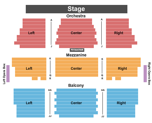Hastings Performing Arts Center Seating Chart: End Stage