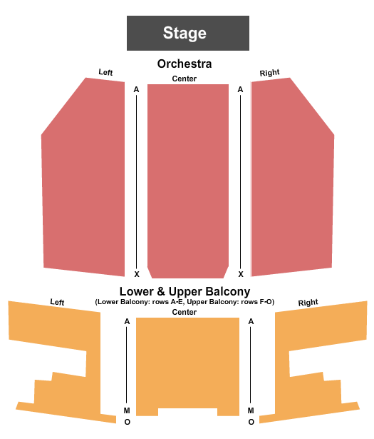 Hattiesburg Saenger Theater Seating Chart: End Stage