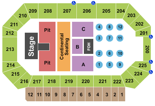 Heartland Events Center Seating Chart: Endstage w/Tables