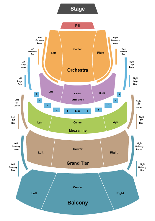 Helen DeVitt Jones Theater At The Buddy Holly Hall Seating Chart: End Stage