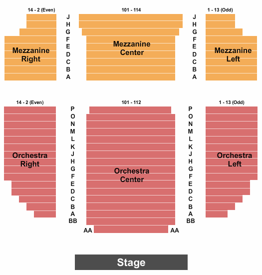 Helen Hayes Theatre Seating Chart: Endstage