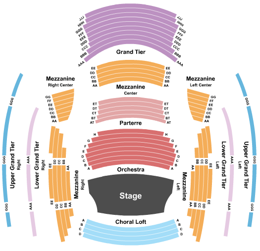 Helzberg Hall - Kauffman Center for the Performing Arts Seating Chart: End Stage