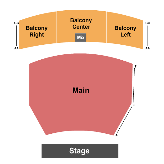 Hemmens Cultural Center Seating Chart: Endstage - MF/Balc
