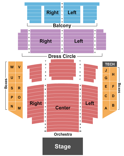 Herbst Theatre Seating Chart: Endstage - No Pit