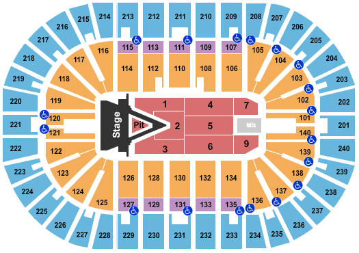 Heritage Bank Center Seating Chart: Aerosmith 2024