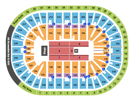 Heritage Bank Center Seating Chart: Endstage 6